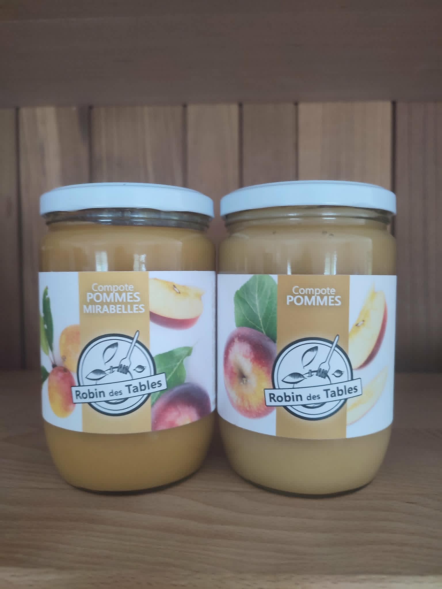 Lot de 2 Compotes Bio de 2 x 600Gr soit 1.2kg  Pomme, Pomme Mirabelle.